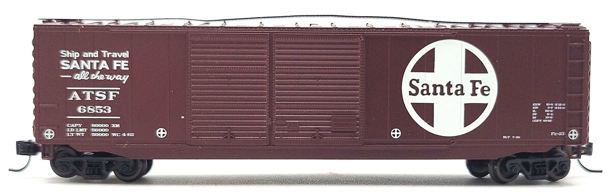 Athearn 14188 N Santa Fe 50' PS-1 Double Door Box Blue #6853  EX/Box