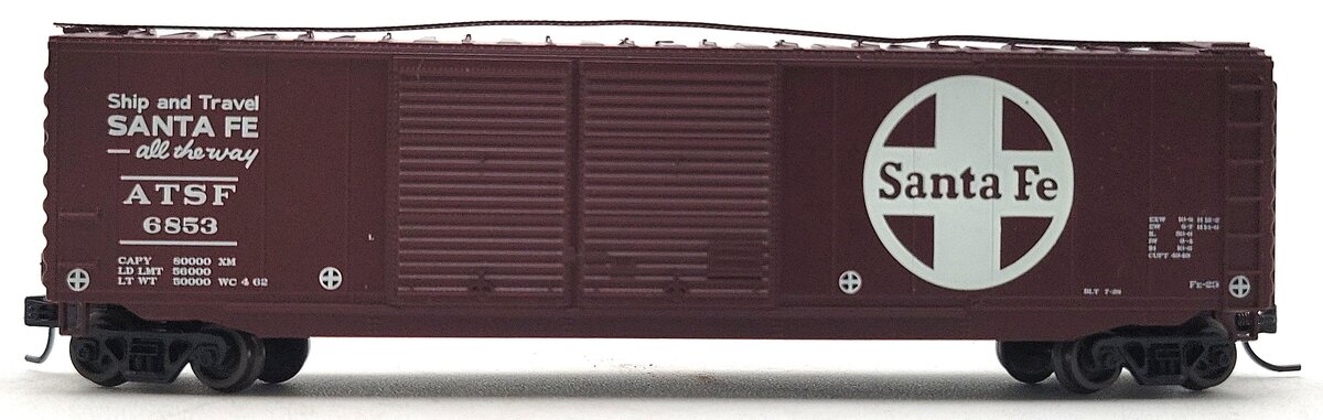 Athearn 14188 N Santa Fe 50' PS-1 Double Door Box Blue #6853  EX/Box