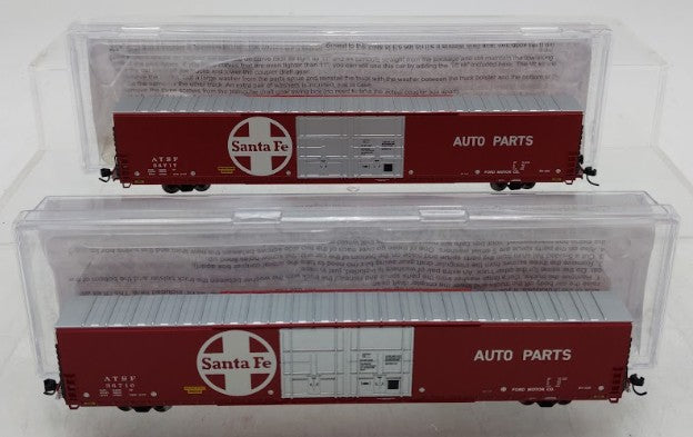Bluford Shops 86492 N Santa Fe 86' Double Door Auto Parts Boxcar (Set of 2) EX/Box