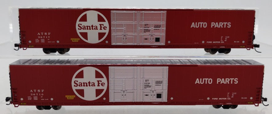 Bluford Shops 86492 N Santa Fe 86' Double Door Auto Parts Boxcar (Set of 2) EX/Box