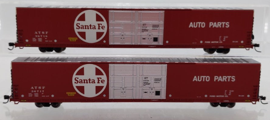 Bluford Shops 86492 N Santa Fe 86' Double Door Auto Parts Boxcar (Set of 2) EX/Box
