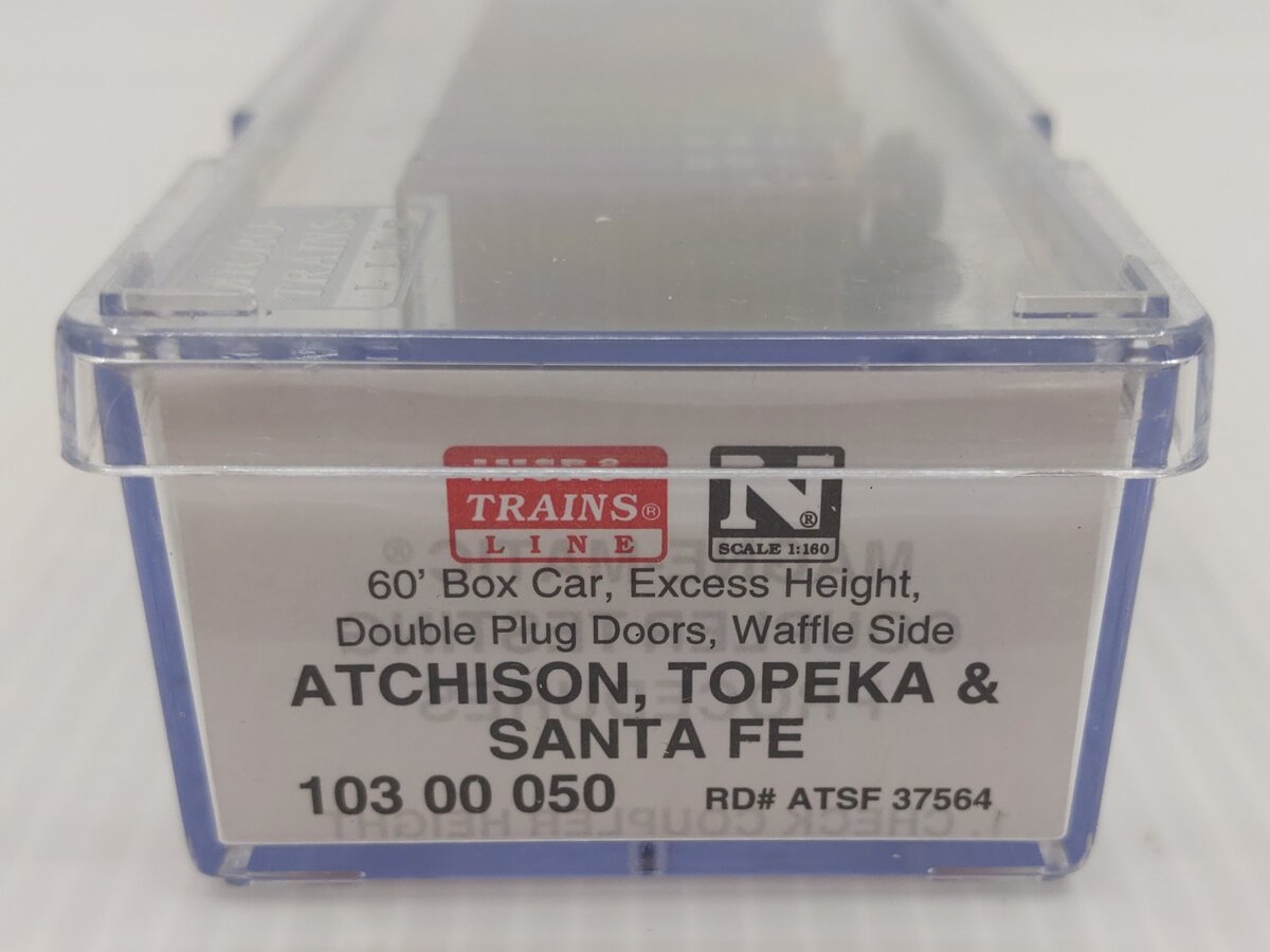 Micro-Trains 10300050 N ATSF 60' Waffle Side Double Plug Door Boxcar #37564 LN/Box