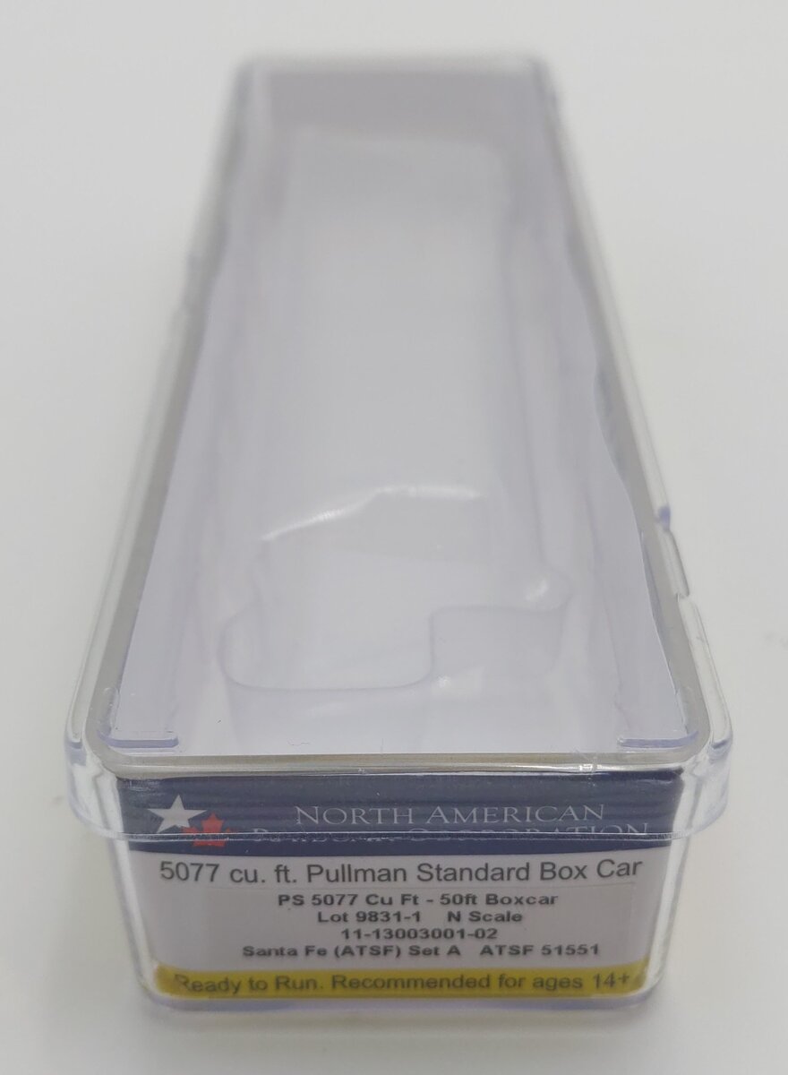 North American Railcar Corp. 11-13003001-02 N Scale ATSF Santa Fe Boxcar #51551 LN/Box
