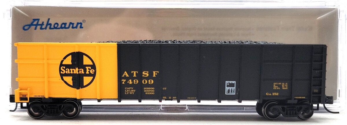 Athearn 6877 N Santa Fe Thrall High Side Gondola #74909 LN/Box
