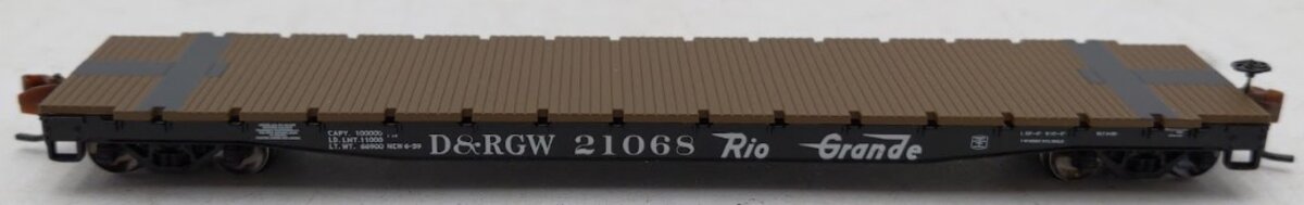 Wheels of Time 50107 N Scale Denver & Rio Grande Western 53'6' Flat Car #21068 LN/Box