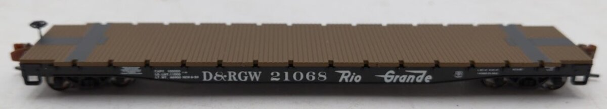 Wheels of Time 50107 N Scale Denver & Rio Grande Western 53'6' Flat Car #21068 LN/Box