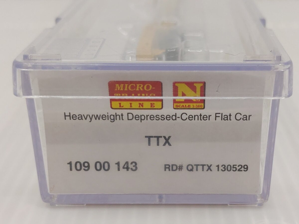 Micro-Trains 10900143 N Scale TTX Heavyweight Depressed Center Flatcar #130529 LN/Box