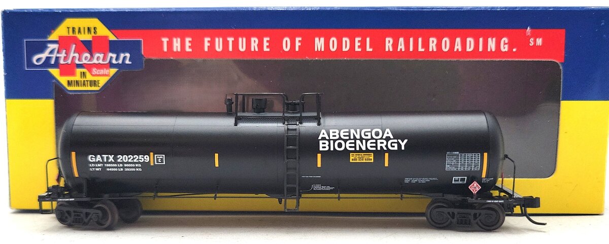 Athearn 10589 N Abengoa Energy GATX Ethanol Tank Car #202259 LN/Box