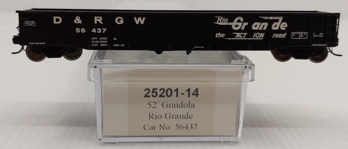 Trainworx Inc. 25201-14 N Scale Rio Grande 52' Gondola #56437 EX/Box