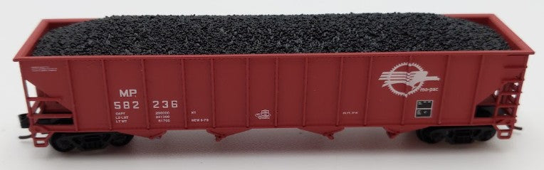 Trainworx Inc. 2403-25 N Scale MP 100-Ton 4-Bay Quad Hopper Car with Coal Load VG/Box