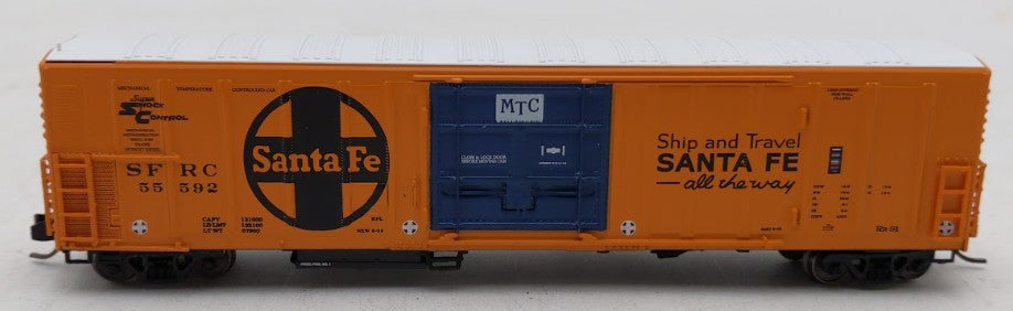 InterMountain 68824-10 N Scale Santa Fe R70-20 Mechanical Reefer Car #55592 EX/Box
