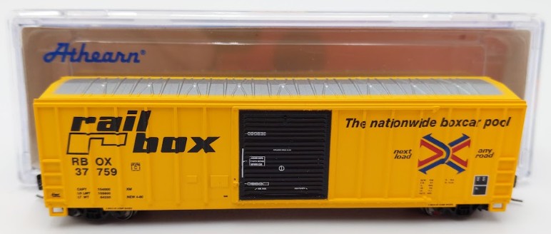 Athearn 24209 N Scale Early RailBox 50' FMC Box Car #37759