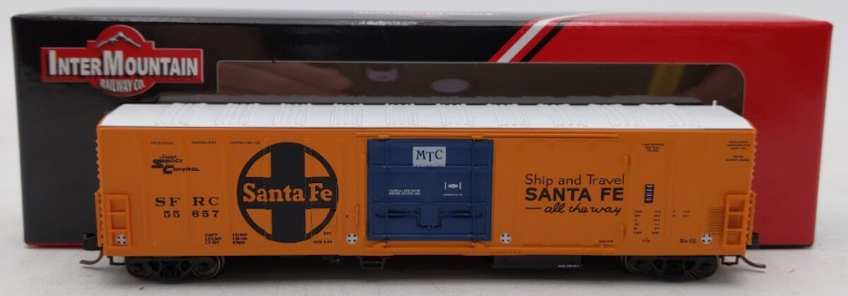 InterMountain 68824-11 N Scale Santa Fe R70-20 Mechanical Reefer Car #55657 EX/Box