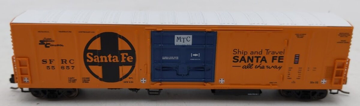 InterMountain 68824-11 N Scale Santa Fe R70-20 Mechanical Reefer Car #55657 EX/Box