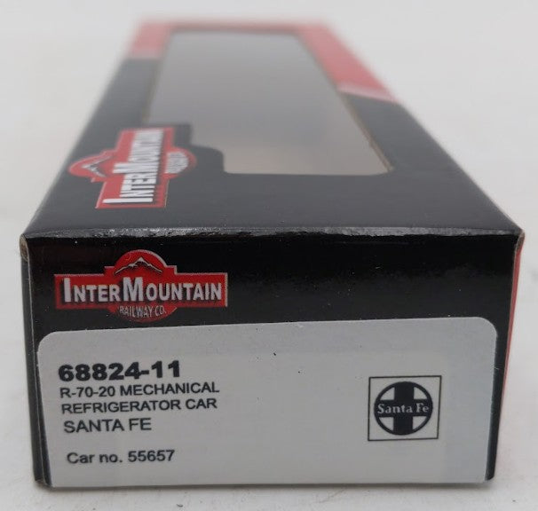 InterMountain 68824-11 N Scale Santa Fe R70-20 Mechanical Reefer Car #55657 EX/Box