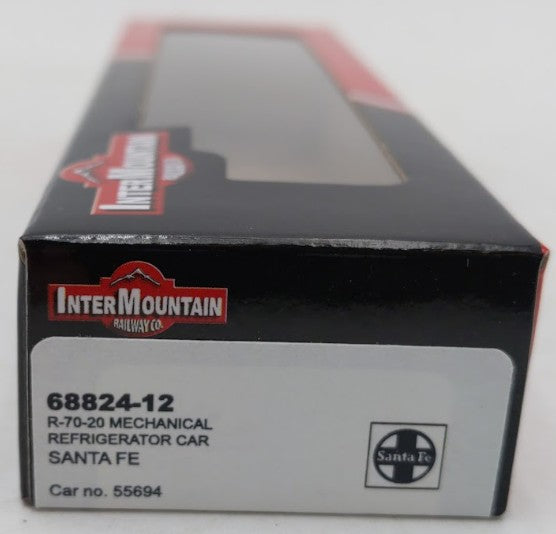 InterMountain 68824-12 N Scale Santa Fe R70-20 Mechanical Reefer Car #55694 LN/Box