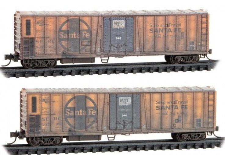 Micro-Trains 99305063 N ATSF Weathered 51' Rib Side Mechanical Reefer (Set of 2) NIB