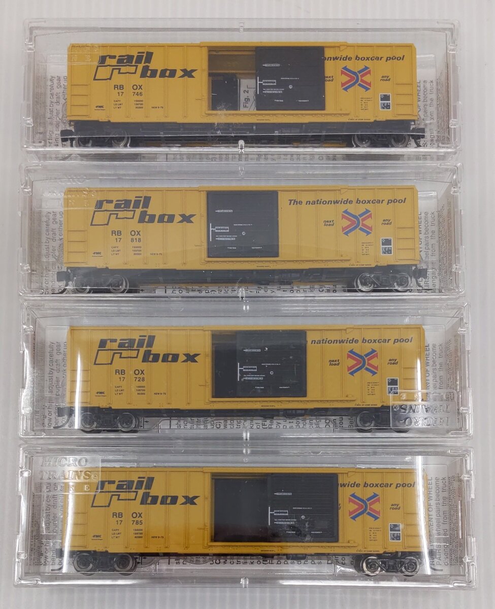 Micro-Trains 99300015 N Railbox 50' Single Door Rib Side Boxcar Runner Pack LN/Box