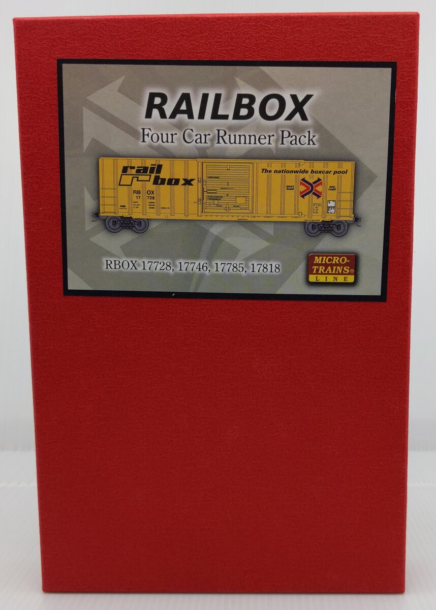 Micro-Trains 99300015 N Railbox 50' Single Door Rib Side Boxcar Runner Pack LN/Box