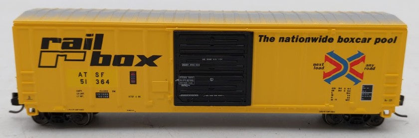 InterMountain 67521-01 N Scale ATSF Ex-Railbox PS Exterior Post Boxcar #51364 LN/Box