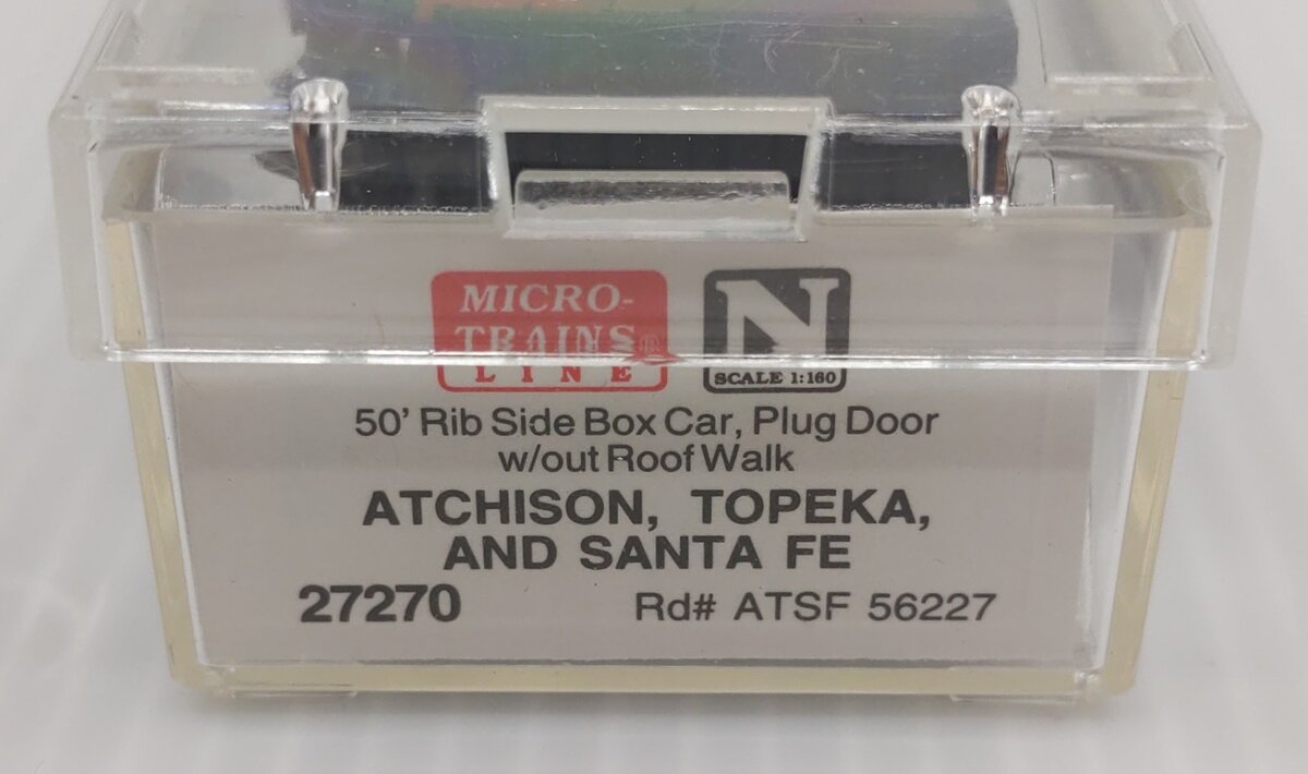 Micro-Trains 02700270 N Scale ATSF 50' Plug Door Rib Side Boxcar #56227 LN/Box