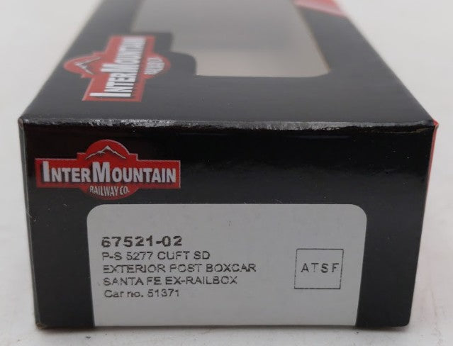 InterMountain 67521-02 N Scale ATSF Ex-Railbox Exterior Post Boxcar #51371 LN/Box