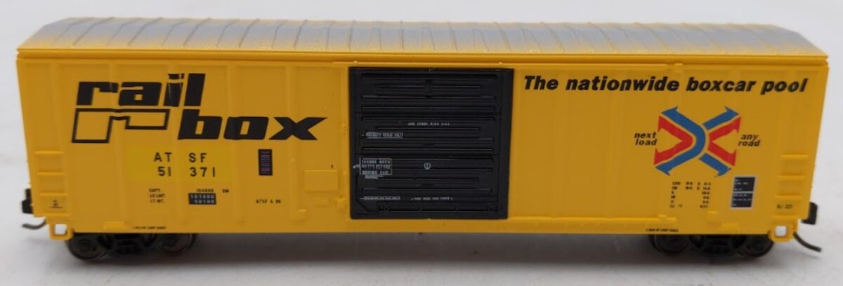 InterMountain 67521-02 N Scale ATSF Ex-Railbox Exterior Post Boxcar #51371 LN/Box