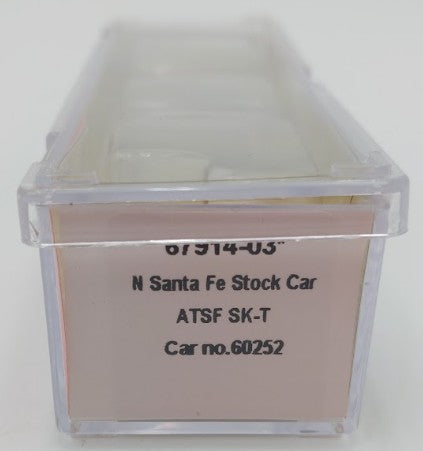 InterMountain 67914-03 N Scale Atchison Topeka & Santa Fe Stock Car #60252 EX/Box