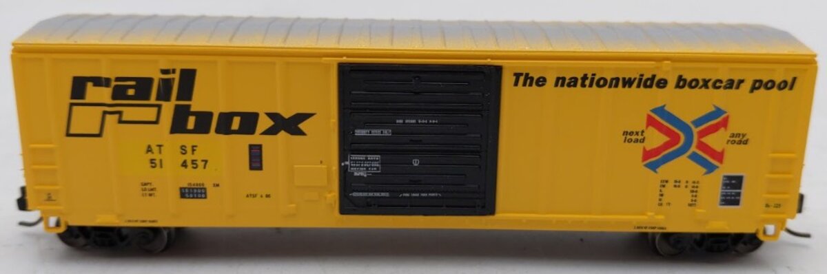 InterMountain 67521-04 N Scale ATSF Ex-Railbox PS Exterior Post Boxcar #51457 LN/Box