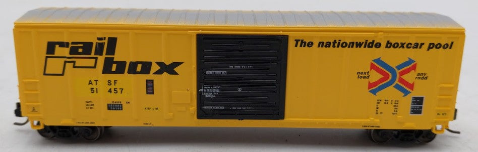 InterMountain 67521-04 N Scale ATSF Ex-Railbox PS Exterior Post Boxcar #51457 LN/Box