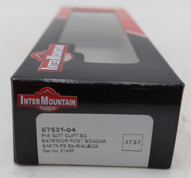 InterMountain 67521-04 N Scale ATSF Ex-Railbox PS Exterior Post Boxcar #51457 LN/Box