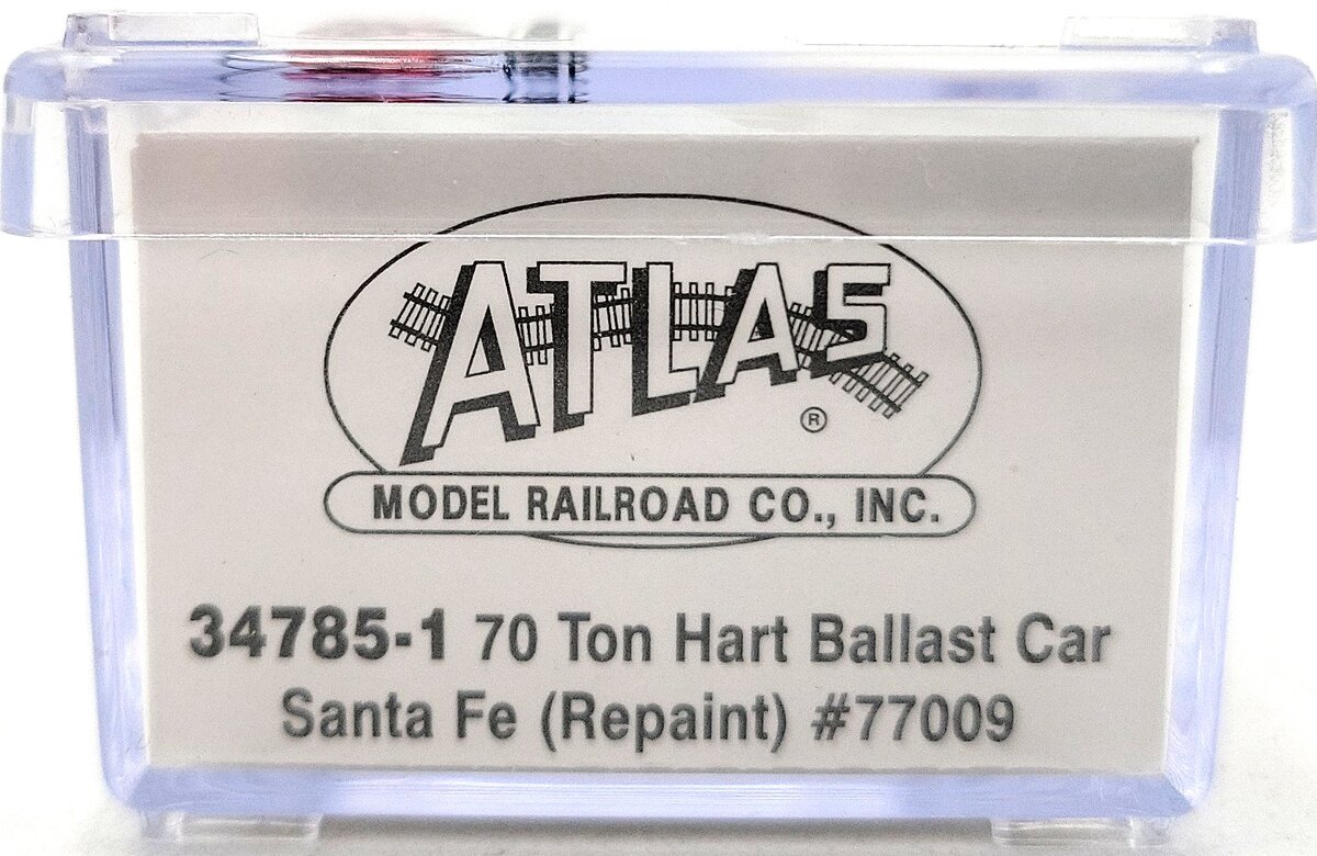 Atlas 34785-1 N Scale Santa Fe 70 Ton Hart Ballast Car #77009 LN/Box