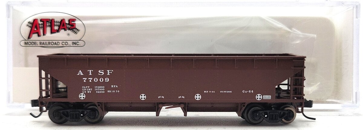 Atlas 34785-1 N Scale Santa Fe 70 Ton Hart Ballast Car #77009 LN/Box