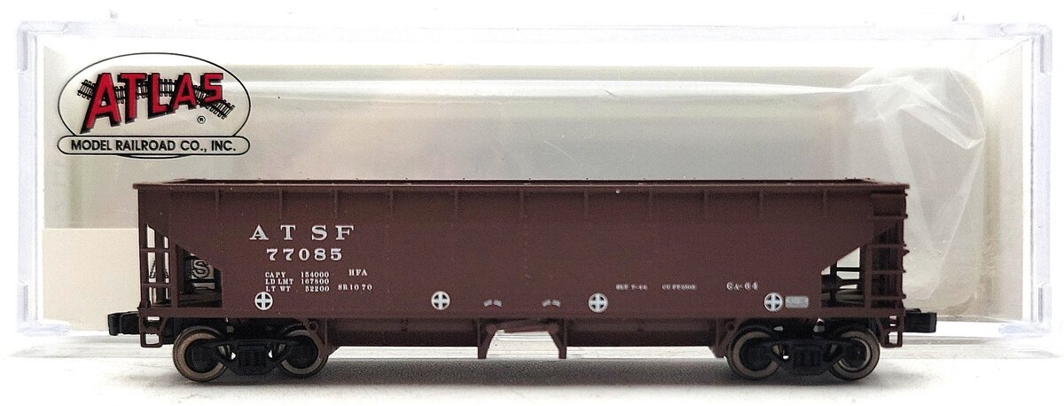 Atlas 34785-2 N Scale Santa Fe 70 Ton Hart Ballast Car #77085 LN/Box