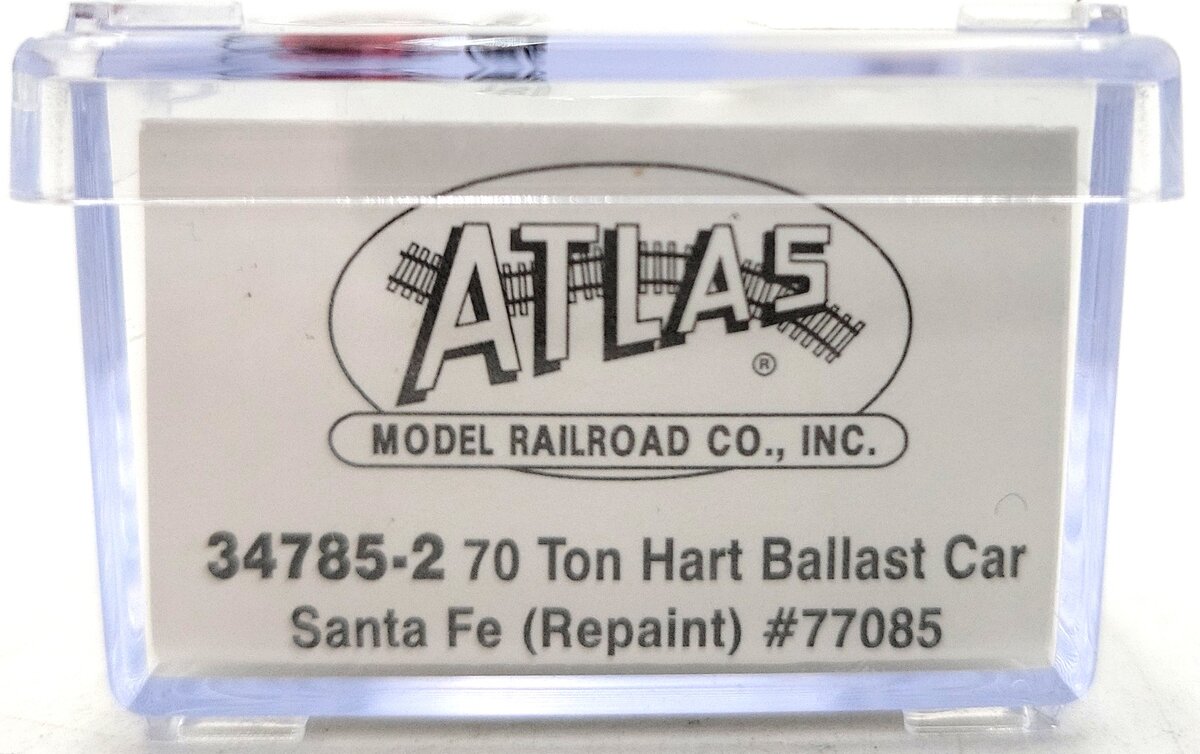 Atlas 34785-2 N Scale Santa Fe 70 Ton Hart Ballast Car #77085 LN/Box
