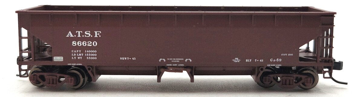 Atlas 34774-6 N Scale ATSF 70 Ton Hart Ballast Car #86620 LN/Box