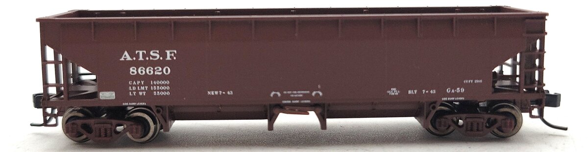 Atlas 34774-6 N Scale ATSF 70 Ton Hart Ballast Car #86620 LN/Box