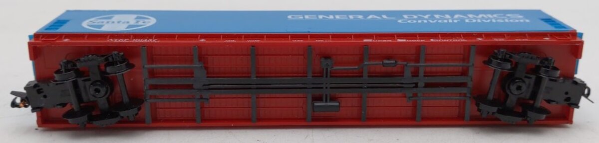 Hubert's Model RR Mfg N Scale Santa Fe Flat Car with General Dynamics Skybox EX/Box