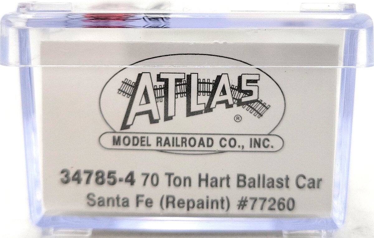 Atlas 34785-4 N Scale 70 Ton Santa Fe Hart Ballast Car #77260 LN/Box
