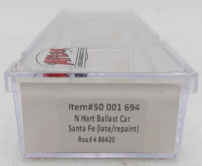Atlas 50001694 N Scale Santa Fe (Late/Repaint) 70-Ton Hart Ballast Car #86420 EX/Box