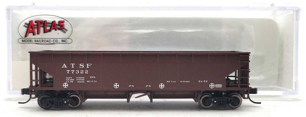 Atlas 34785-5 N Scale Santa Fe 70 Ton Hart Ballast Car #77322 LN/Box