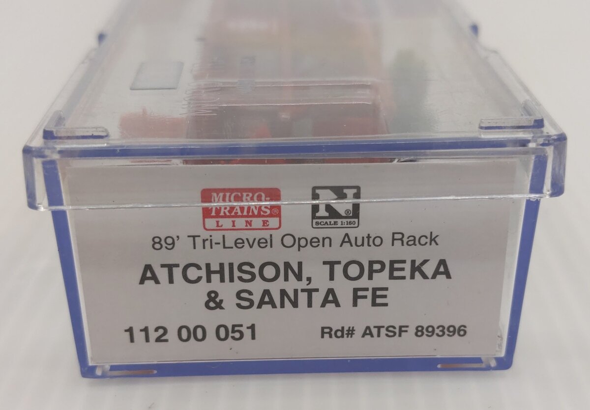 Micro-Trains 11200051 N ATSF 89' Tri-Level Open Autorack Freight Car #89396 LN/Box