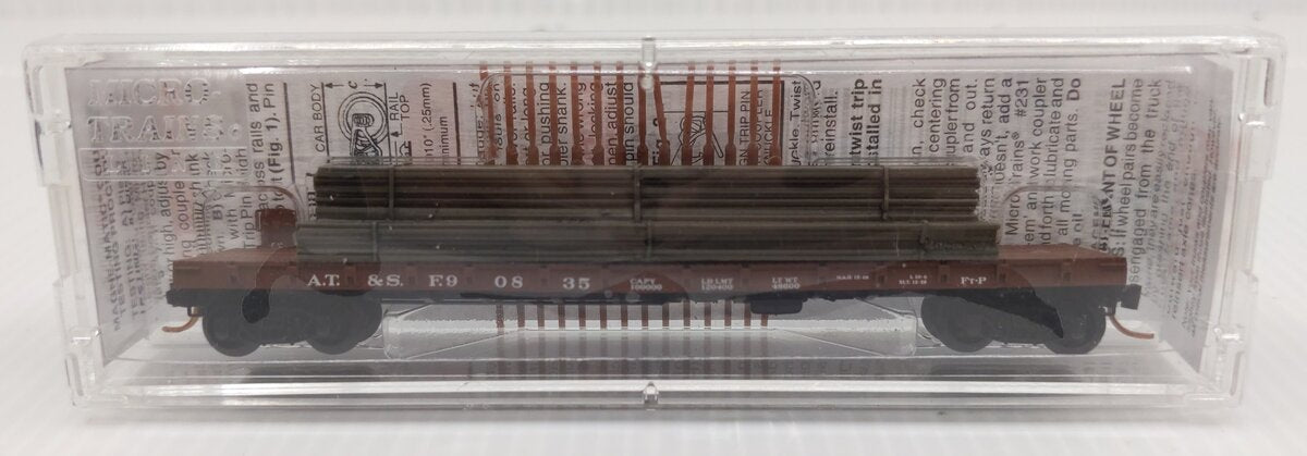 Micro-Trains 04400062 N ATSF 50' Straight Side Flatcar #90835 NIB