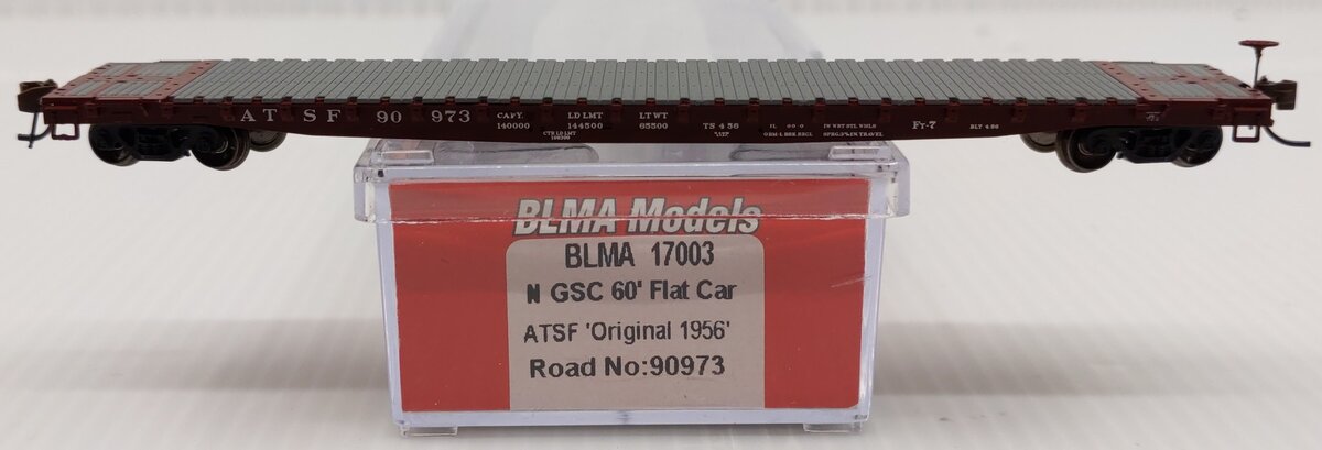 BLMA Models 17003 N ATSF GSC 60' Flatcar #90973