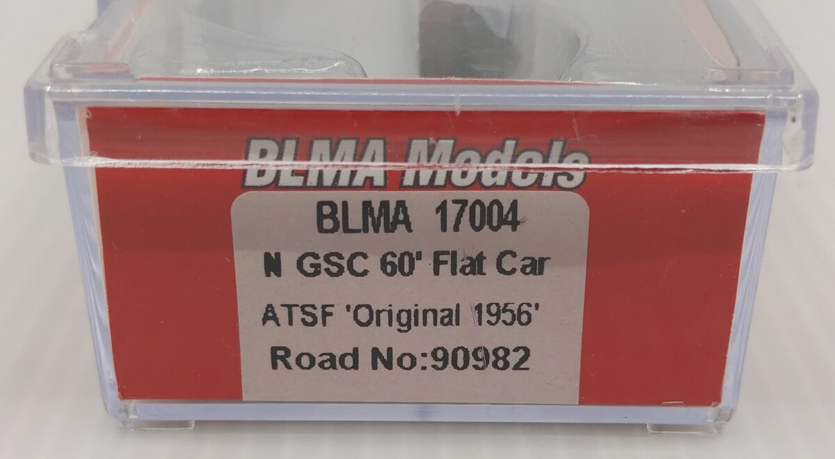 BLMA Models 17004 N ATSF GSC 60' Flatcar #90982 LN/Box