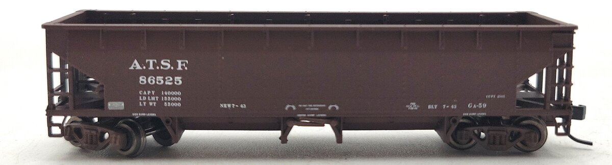 Atlas 34774-9 N Scale ATSF 70 Ton Hart Ballast Car #86525 LN/Box