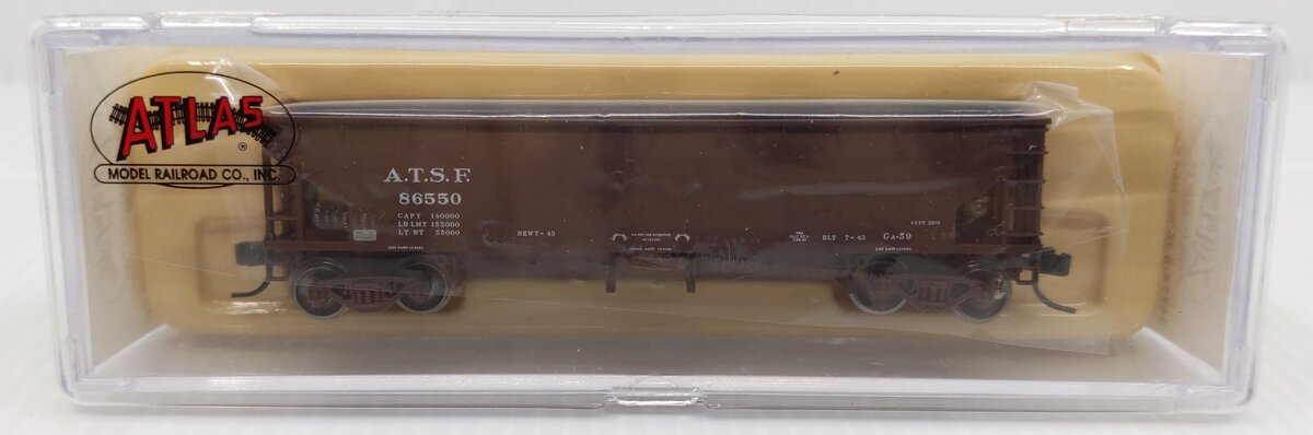 Atlas 34774-3 N Scale ATSF 70 Ton Hart Ballast Car #86550 LN/Box