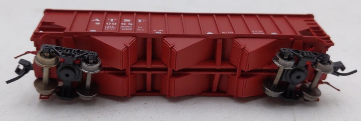 Bluford Shops 14063 N Scale Santa Fe 70T 3 Bay 14 Panel Rib Side Hooper #80098 EX/Box