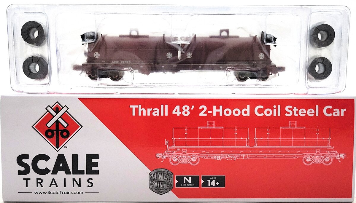 Scale Trains SXT38634 N Santa Fe Thrall 48' Coil Steel Car #92078 NIB