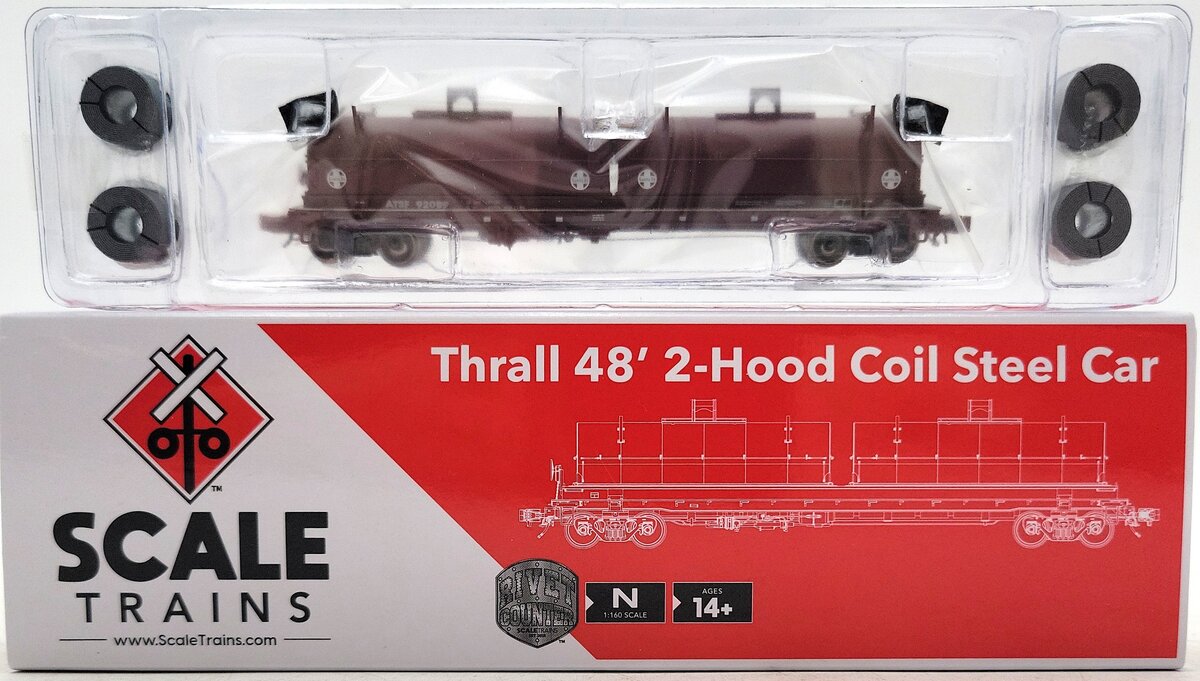 Scale Trains SXT38635 N Santa Fe Thrall 48' Coil Steel Car #92089 NIB